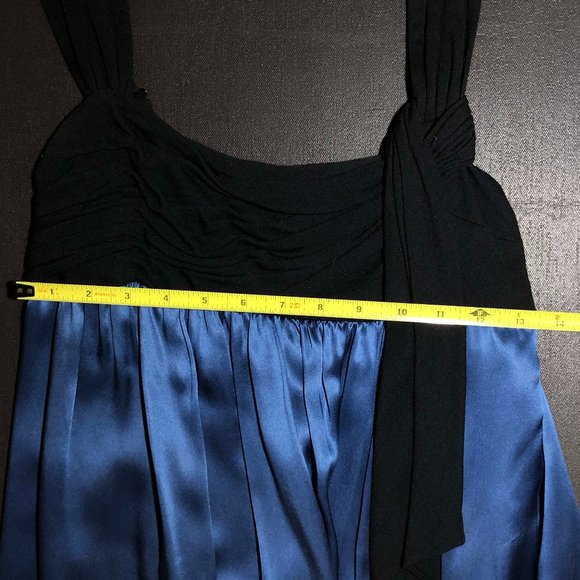 BCBG Blue and Black Silk Dress - Picture 4 of 6